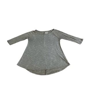 Gray and White So Top